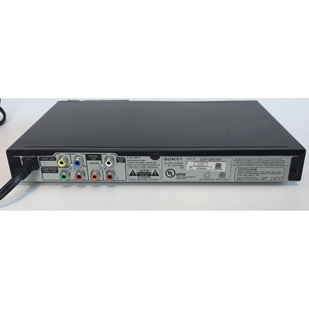 Sony DVD CD Player DVP-SR210P No Remote (Tested and Works)